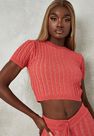 Missguided - Wine Pink Co Ord Cable Knit Top Missguided - Wine Pink Co Ord Cable Knit Top