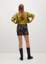 Mango - Black Gathered Printed Miniskirt Mango - Black Gathered Printed Miniskirt