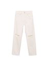 Mango - light beige Decorative rips relaxed jeans, Women Mango - light beige Decorative rips relaxed jeans, Women