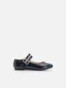 Reserved - Navy High Shine Ballerinas With Straps, Kids Girl Reserved - Navy High Shine Ballerinas With Straps, Kids Girl