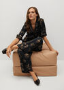 Mango - black Oriental-print trousers Mango - black Oriental-print trousers