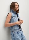 Mango - open blue Denim gilet with pockets, Women Mango - open blue Denim gilet with pockets, Women