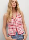 Mango - red Tweed pocket vest, Women Mango - red Tweed pocket vest, Women
