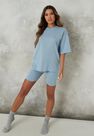 Missguided - Blue Blue Oversized T Shirt And Cycling Shorts Co Ord Set Missguided - Blue Blue Oversized T Shirt And Cycling Shorts Co Ord Set