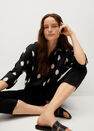 Mango - black Printed oversize shirt Mango - black Printed oversize shirt