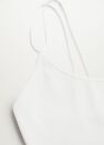 Mango - natural white Ribbed crop top, Women Mango - natural white Ribbed crop top, Women