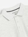 Reserved - White Long-Sleeved Melange Polo Shirt, Kids Boy Reserved - White Long-Sleeved Melange Polo Shirt, Kids Boy