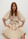 Mango - light beige Ruffled checked skirt Mango - light beige Ruffled checked skirt