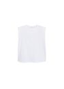Mango - White Organic Cotton T-Shirt With Shoulder Pads Mango - White Organic Cotton T-Shirt With Shoulder Pads