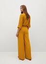 Mango - Medium Yellow Textured Flowy Trousers, Women Mango - Medium Yellow Textured Flowy Trousers, Women