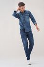 Salsa Jeans - Blue Slim Fit Denim Branded Shirt Salsa Jeans - Blue Slim Fit Denim Branded Shirt