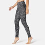 NYAMBA - W35 L31 Fit+ 500 Women's Slim-Fit Stretching Leggings AOP, Black NYAMBA - W35 L31 Fit+ 500 Women's Slim-Fit Stretching Leggings AOP, Black