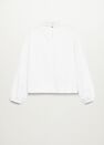 Mango - natural white Ruffled neck blouse Mango - natural white Ruffled neck blouse