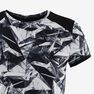 DOMYOS - 7-8Y Girls' Breathable Synthetic Short-Sleeved Gym T-Shirt S500 - Black Print, Black DOMYOS - 7-8Y Girls' Breathable Synthetic Short-Sleeved Gym T-Shirt S500 - Black Print, Black