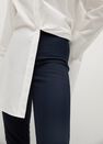Mango - navy Cotton leggings with pleat detail Mango - navy Cotton leggings with pleat detail