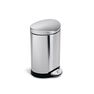 SIMPLEHUMAN - Simplehuman Kitchen Semi Round Bin 6L-B Brushed SS SIMPLEHUMAN - Simplehuman Kitchen Semi Round Bin 6L-B Brushed SS