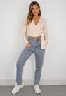 Missguided - Cream Popcorn Knit Wrap Front Cardigan Missguided - Cream Popcorn Knit Wrap Front Cardigan