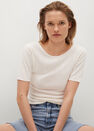 Mango - light beige Slit knit top, Women Mango - light beige Slit knit top, Women