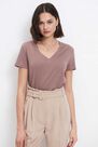 Mohito - Plain Basic T-Shirt Eco Aware - Brown Mohito - Plain Basic T-Shirt Eco Aware - Brown