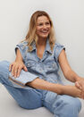 Mango - open blue Oversized denim gilet Mango - open blue Oversized denim gilet
