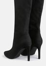 Missguided - Black Faux Suede Curve Top Mid Heel Boots Missguided - Black Faux Suede Curve Top Mid Heel Boots