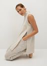 Mango - light beige Long gilet with openings Mango - light beige Long gilet with openings