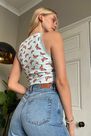 Urban Outfitters - Lt Blue UO Leia Lace And Butterfly Vest, Women Urban Outfitters - Lt Blue UO Leia Lace And Butterfly Vest, Women