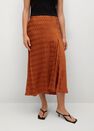 Mango - Rust - Copper Midi Satin Skirt, Women Mango - Rust - Copper Midi Satin Skirt, Women