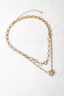 Urban Outfitters - Gold-Tone Heart T-Bar Layered Necklace Urban Outfitters - Gold-Tone Heart T-Bar Layered Necklace