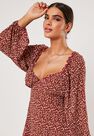 Missguided - Burgundy Burgundy Floral Print Milkmaid Sleeve Mini Dress Missguided - Burgundy Burgundy Floral Print Milkmaid Sleeve Mini Dress