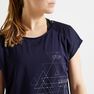 DOMYOS - M/L Women's Cardio Fitness T-Shirt 120 - /Printed, Dark Blue DOMYOS - M/L Women's Cardio Fitness T-Shirt 120 - /Printed, Dark Blue