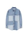 Mango - open blue Oversized overshirt with denim panels Mango - open blue Oversized overshirt with denim panels