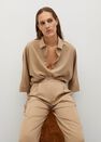 Mango - Light Beige Oversize Flowy Shirt Mango - Light Beige Oversize Flowy Shirt