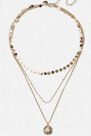 Missguided - Gold Look Compass Layered Necklace, Women Missguided - Gold Look Compass Layered Necklace, Women