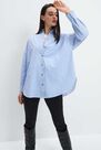 Mohito - Oversized Cotton Shirt - Blue Mohito - Oversized Cotton Shirt - Blue