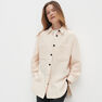 Reserved - Ladies’ Structural Fabric Oversized Shirt - Beige Reserved - Ladies’ Structural Fabric Oversized Shirt - Beige