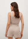 Mango - Lt-Pastel Brown Ribbed Knit Top, Women Mango - Lt-Pastel Brown Ribbed Knit Top, Women