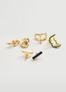 Mango - Gold Mixed Bead Earrings, Women Mango - Gold Mixed Bead Earrings, Women