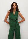 Mango - green Lyocell jumpsuit with belt Mango - green Lyocell jumpsuit with belt
