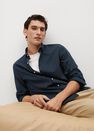Mango - navy Slim fit structured cotton shirt Mango - navy Slim fit structured cotton shirt