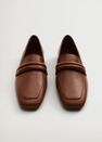 Mango - brown Leather penny loafers, Women Mango - brown Leather penny loafers, Women