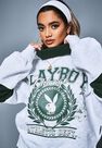 Missguided - Grey Playboy X Missguided Marl Varsity High Neck Sweatshirt Missguided - Grey Playboy X Missguided Marl Varsity High Neck Sweatshirt