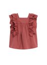 Mango - medium orange Ruffled cotton blouse Mango - medium orange Ruffled cotton blouse