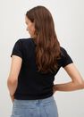 Mango - Black Logo Print Cotton T-Shirt, Women Mango - Black Logo Print Cotton T-Shirt, Women