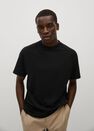 Mango - black Regular fit flowy t-shirt, Men Mango - black Regular fit flowy t-shirt, Men