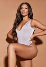 Missguided - Nude Zinc Sculpted Slinky Plunge Neck Bodysuit Missguided - Nude Zinc Sculpted Slinky Plunge Neck Bodysuit