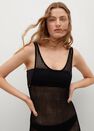 Mango - black Knit openwork sweater, Women Mango - black Knit openwork sweater, Women