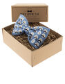MRS.BOW TIE - Moustache Faces On Blue Bow Tie MRS.BOW TIE - Moustache Faces On Blue Bow Tie