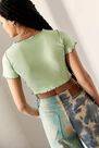 Urban Outfitters - Green UO Destroyer Bear Lettuce-Edge Baby T-Shirt Urban Outfitters - Green UO Destroyer Bear Lettuce-Edge Baby T-Shirt
