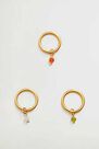 Mango - Gold Metal Ring Set, Women Mango - Gold Metal Ring Set, Women